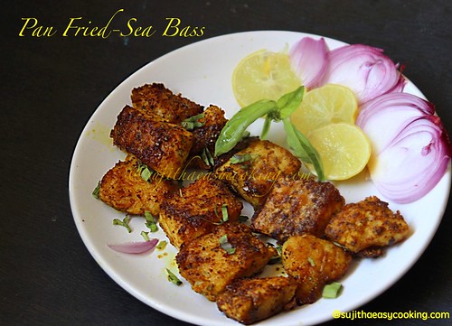 How to make Pan Fried Sea Bass Fish/கொடுவாய் மீன் வறுவல்